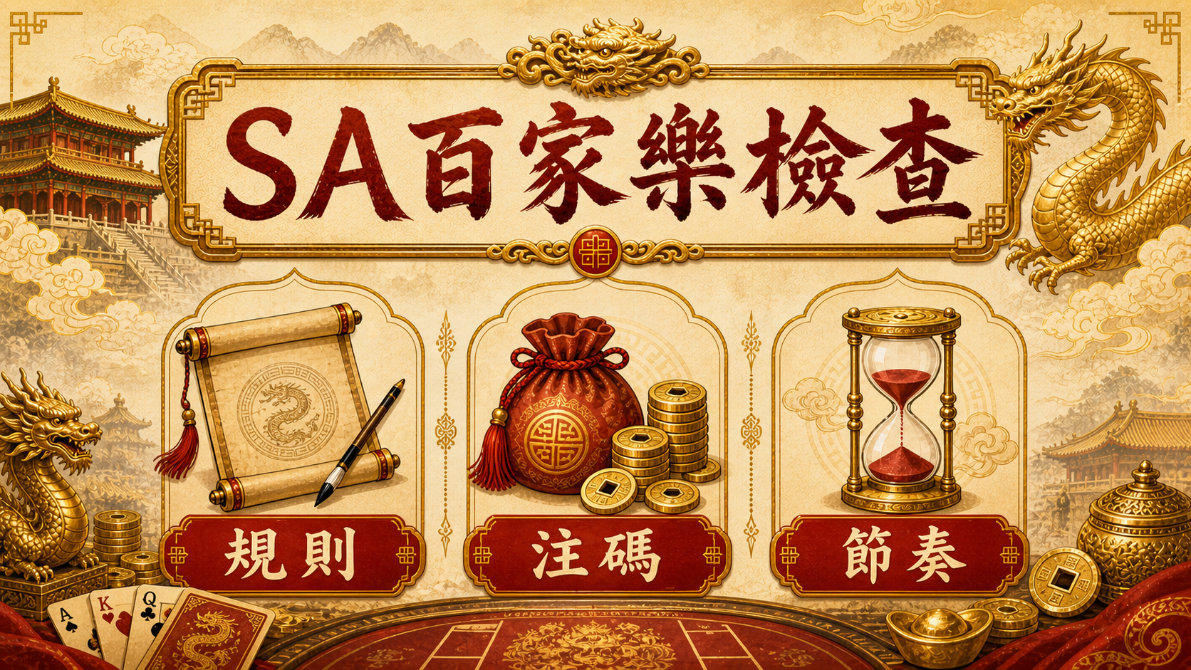 TU娛樂城 SA 百家樂檢查圖，包含規則、注碼與節奏