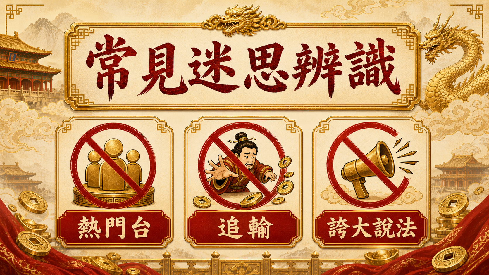 TU娛樂城常見迷思辨識圖，提醒熱門台、追輸與誇大說法要避開