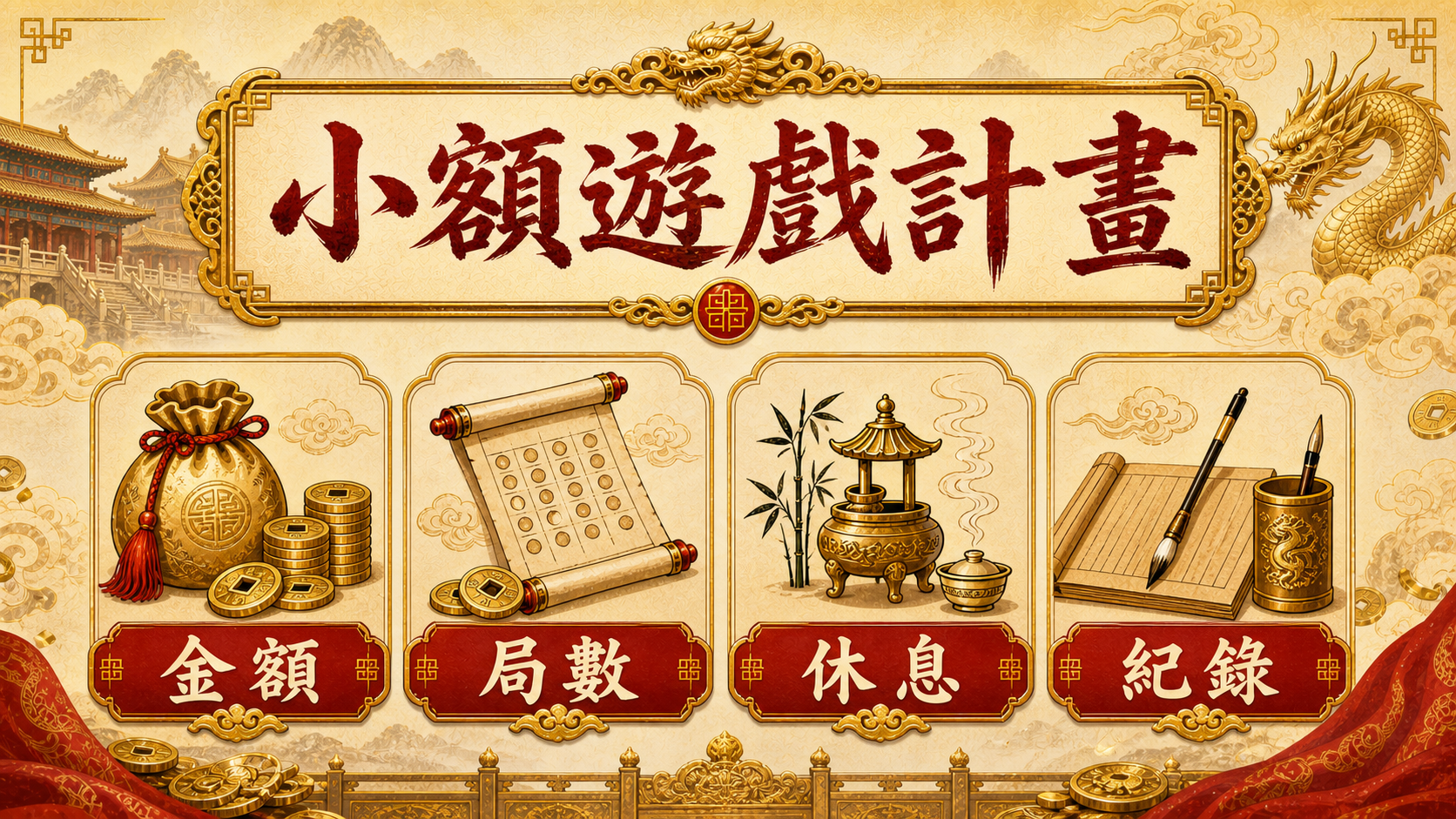 TU娛樂城小額遊戲計畫圖，提醒金額、局數、休息與紀錄